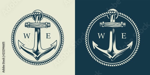Vintage sea logotype concept