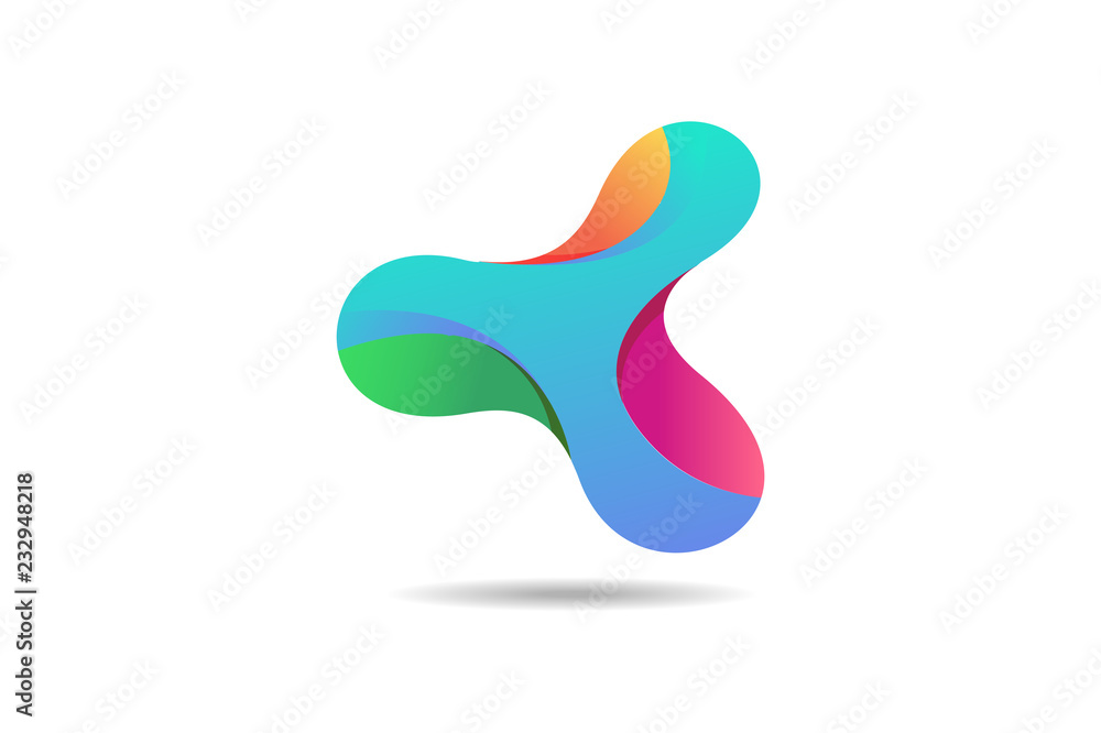 Abstract colorful logo, 3d modern icon concept Abstract colorful logo, 3d modern icon concept