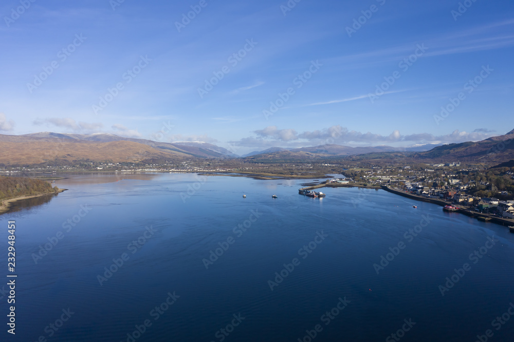 Aerial view from Fort William, UK