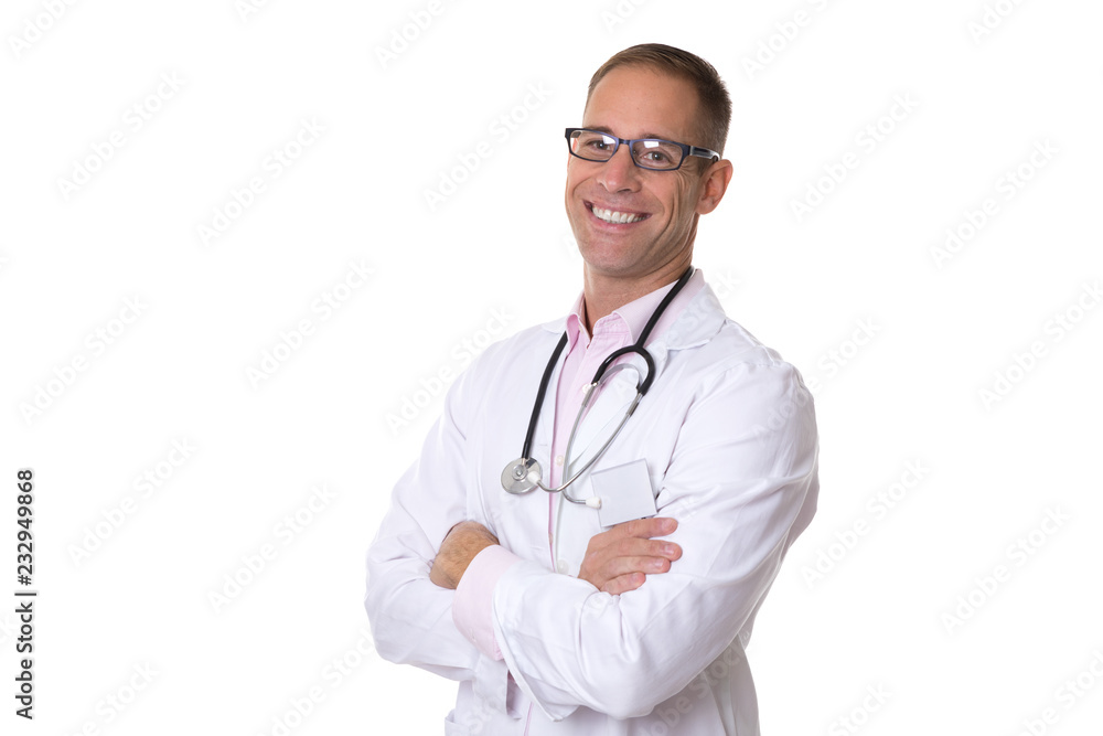 Fototapeta premium young doctor with white coat