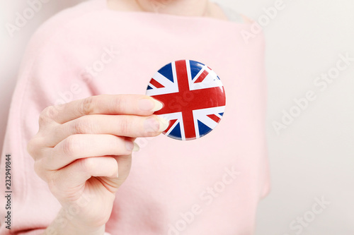 The flag of Great Britainprinted on button badge