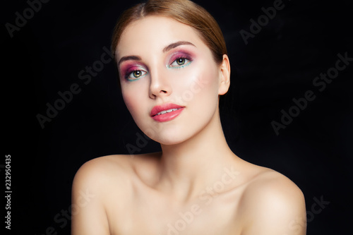 Beautiful woman with makeup portrait