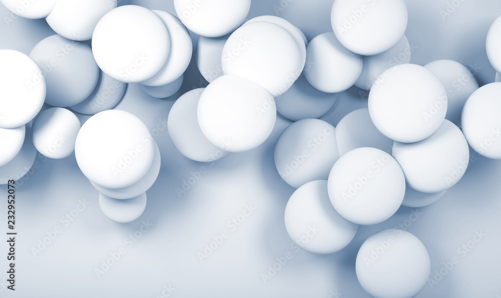 3d cloud of white abstract spherical objects 3d cloud of white abstract spherical objects