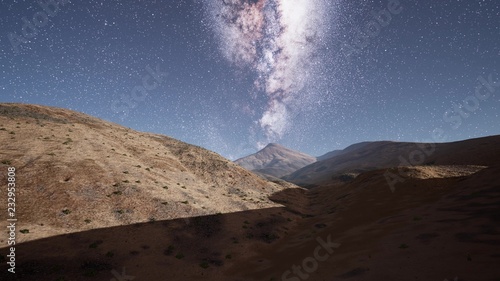 Milky Way stars above desert mountains © icetray