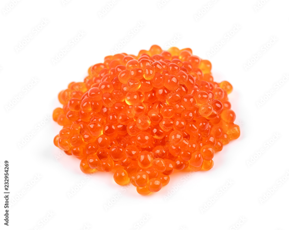 caviar - red fish roe isolated on white background caviar - red fish roe isolated on white background