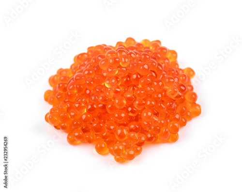 caviar - red fish roe isolated on white background