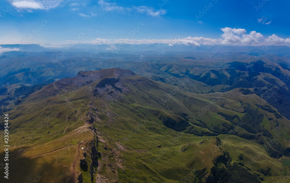 Plateau Bermamyt from the height of the drone clear Sunny day in summer Plateau Bermamyt from the height of the drone clear Sunny day in summer