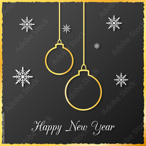 Happy New Year greeting card. Vector illustration
