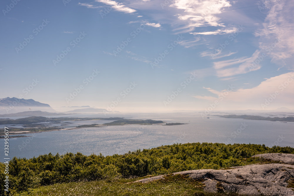 Breathtaking rural norway mountain landscape with sea Breathtaking rural norway mountain landscape with sea
