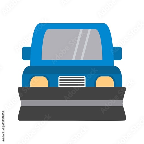 Snowplow Transport Flat Icon