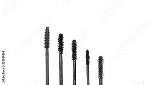 Different kinds of brushes of mascara