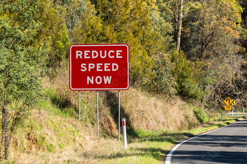Reduce Speed Now Roadsign