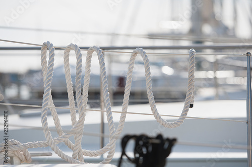 Cordage sur un bateau