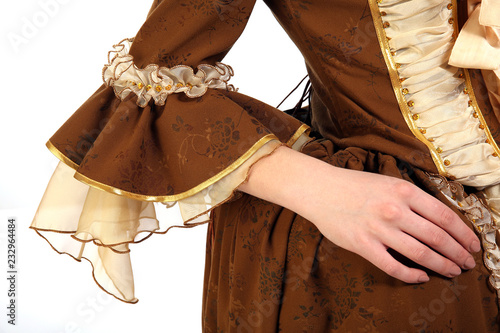 Girl in medieval dress and wig