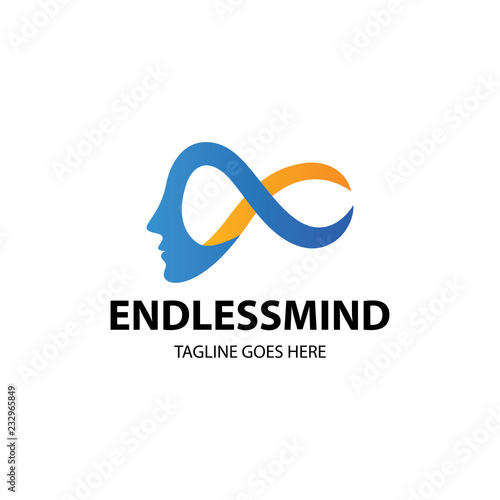 Endless mind logo design template. Vector illustration