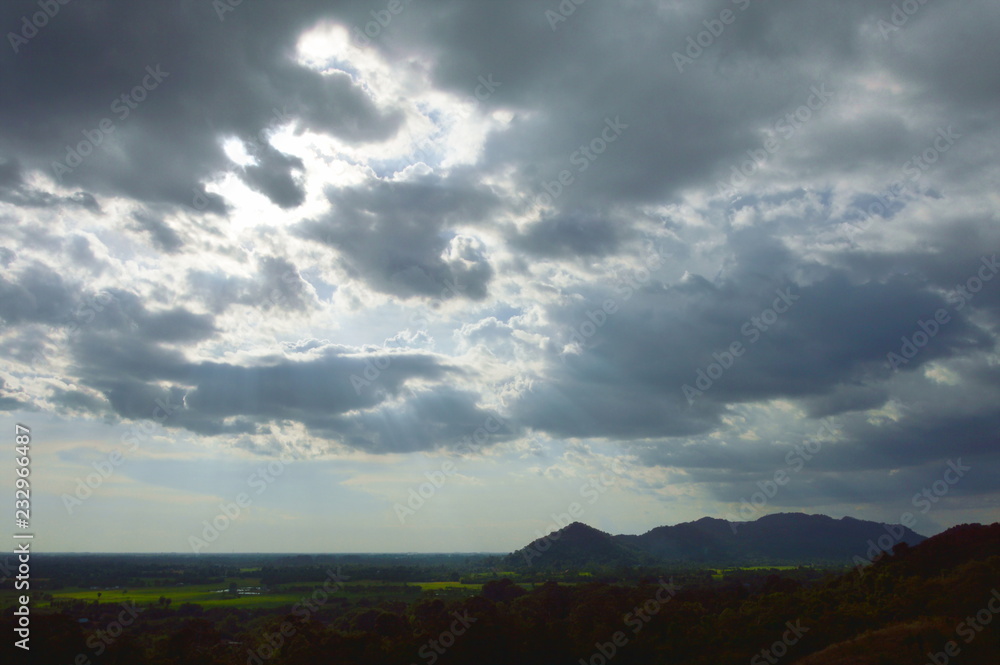 Obraz premium landscape of countryside from Khao Lon mountain in Thailand