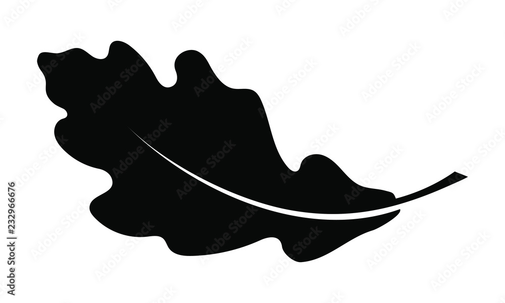 Oak leaf graphic icon. Oak leaf sign isolated on white background. Flat style. Modern pictogram for web graphics. Vector illustration - obrazy, fototapety, plakaty 