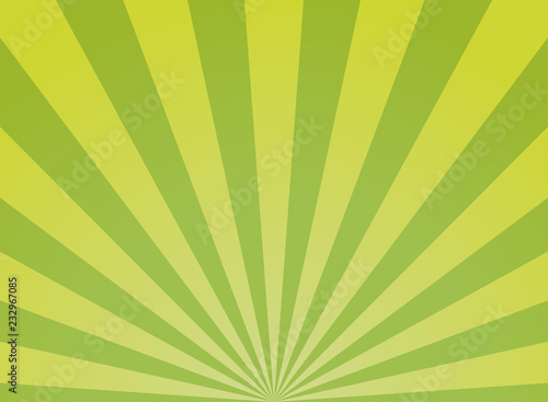 Sunlight wide abstract background. Green color burst background. Vector illustration.
