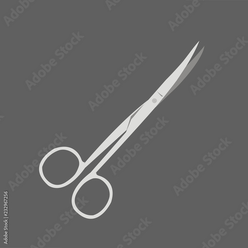 Medical scissors isolated flat vector image