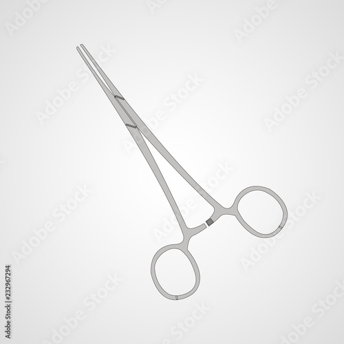 Medical scissors isolated flat vector image