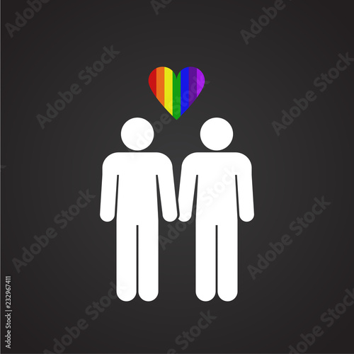 LGBT Family icon on black background icon