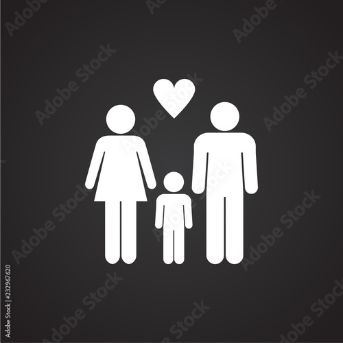 Family on black background icon