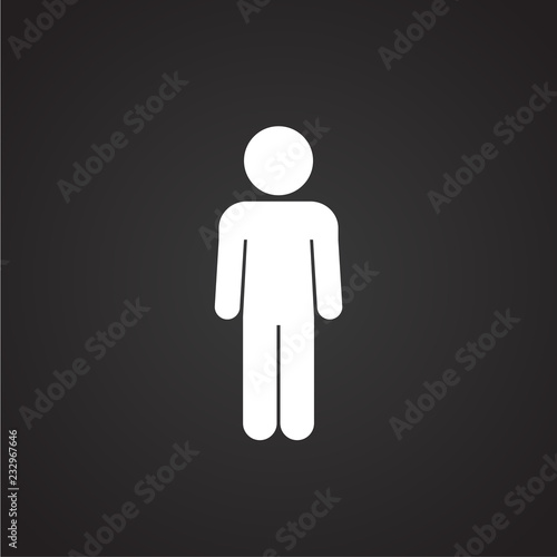 Child figure on black background icon