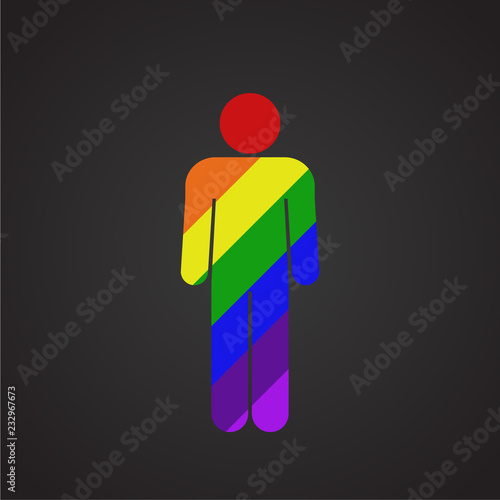 LGBT Person on black background icon