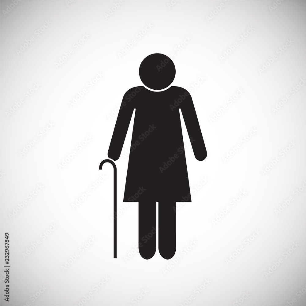 Grand mother figure on white background icon Grand mother figure on white background icon