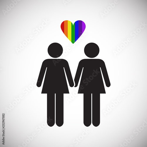 LGBT family female plus female on white background icon