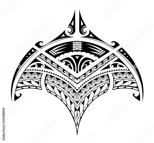 Polynesian ethnic style tattoo for bicep area