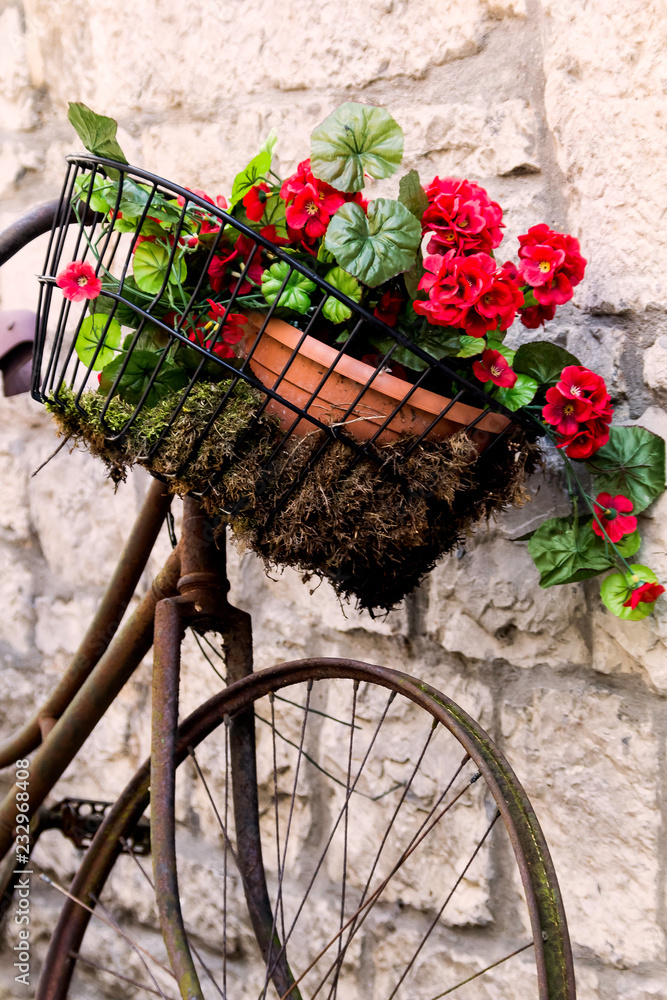 bicycle with flowers