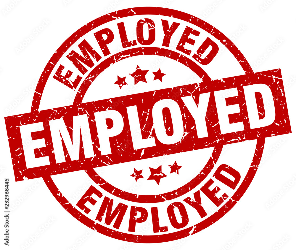 employed round red grunge stamp employed round red grunge stamp