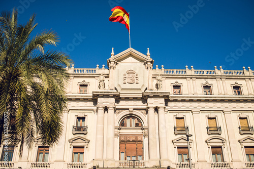 Facade of Palau Capitania General near Colom Avenue in Barcelona. photo