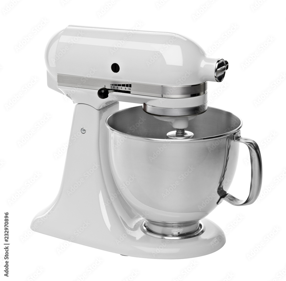 White Stand or kitchen Mixer With Clipping Path Isolated On White Background White Stand or kitchen Mixer With Clipping Path Isolated On White Background