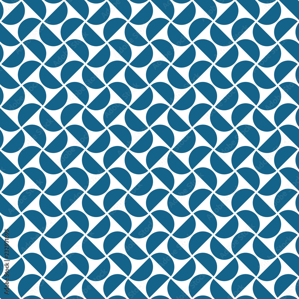 Fototapeta premium Seamless abstract geometric round curve intersect check pattern background.