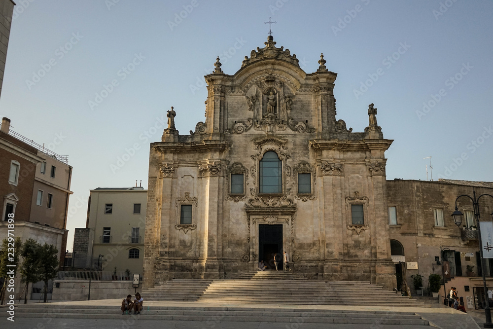 Old Church of San Francesco d'Assisi in Matera, Basilicata. Italy