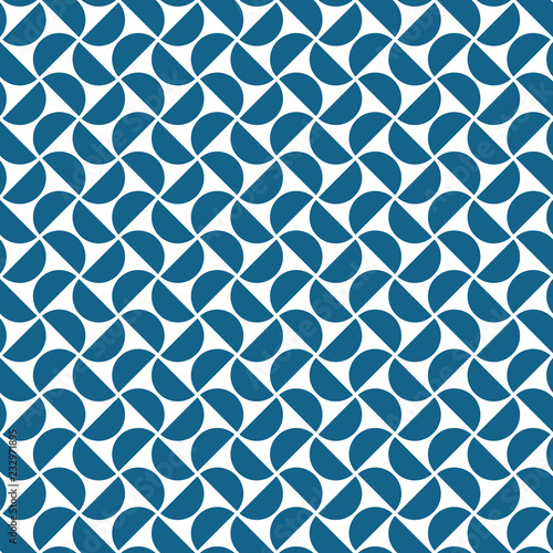 Seamless abstract geometric round curve intersect check pattern background.