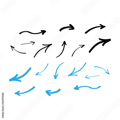 Set of hand drawn arrows. Arrows doodle set © 3dwithlove