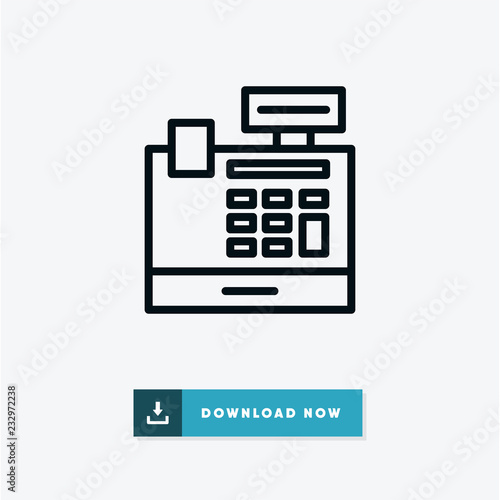 Cash register black friday vector icon