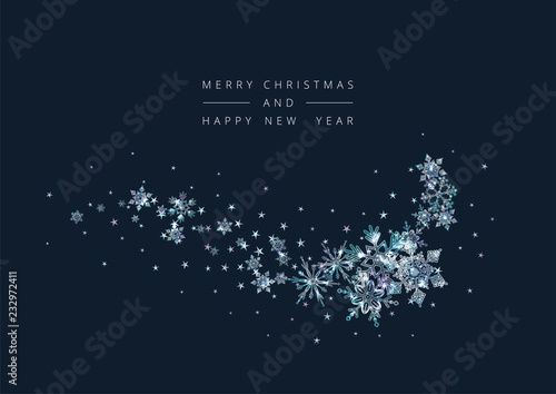 Christmas Background Crystal Snowflakes