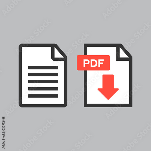 PDF Icon paper file. File Icons. Document icon set