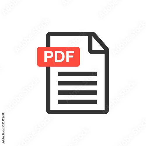 PDF File Icons. Document icon set. File Icons line style illustration