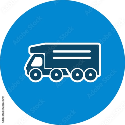 Tipper Truck Transport Glyph Circle Icon