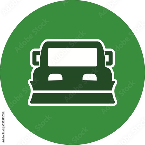 Snowplow Transport Glyph Circle Icon