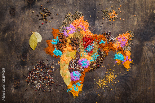 Different traditional Indian spices photo