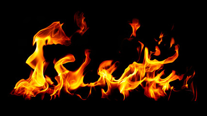 Flame of fire on a black background