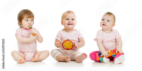 group of babies with musica...