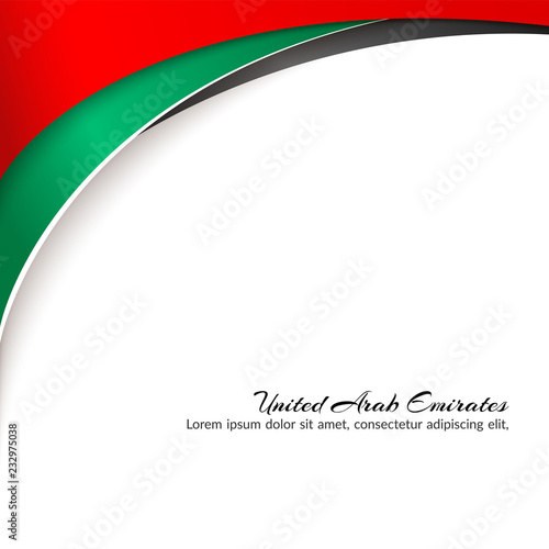 Template with colors of the national flag of United Arab Emirates UAE with the text of Happy National Day and Independence Day UAE For greeting card banner template on holiday Background Vector flag