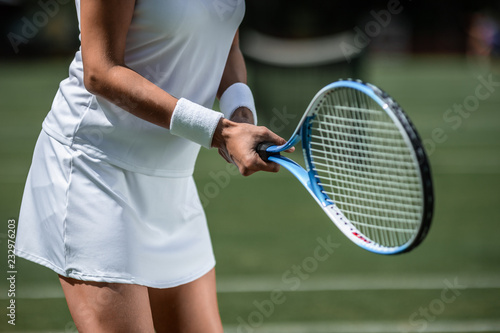 Tennis player with a racket
